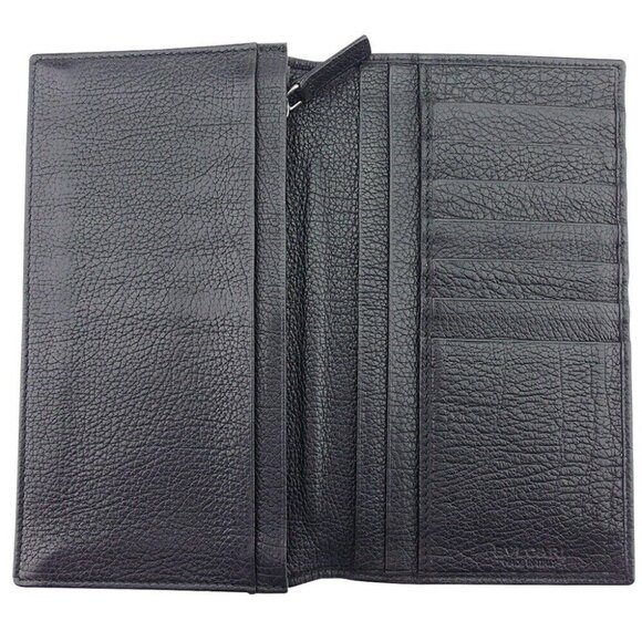 BVLGARI Long Wallet Logo Mania Canvas x Leather Authentic USED - Picture 6 of 12